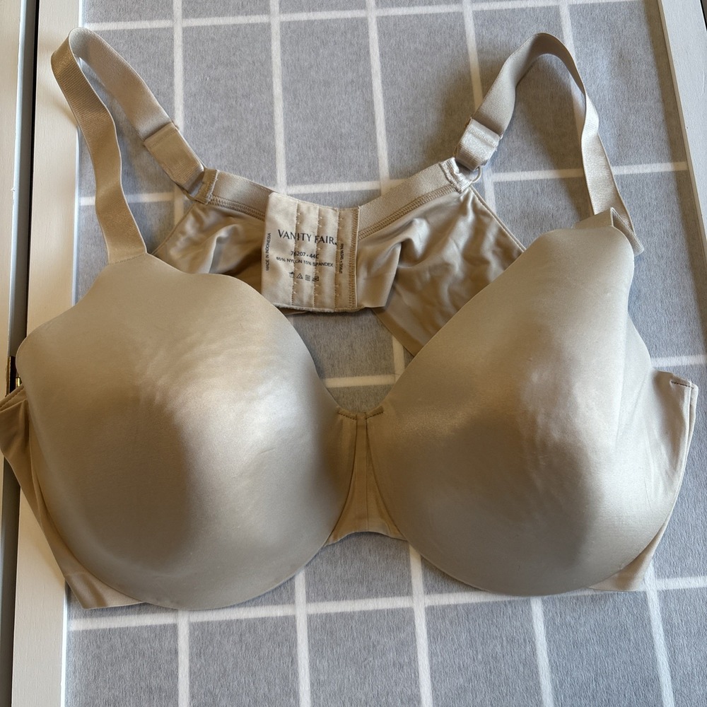 Vanity Fair Classic Bra Size 44C Beige Nude Underwire Full‎ Coverage Adjustable